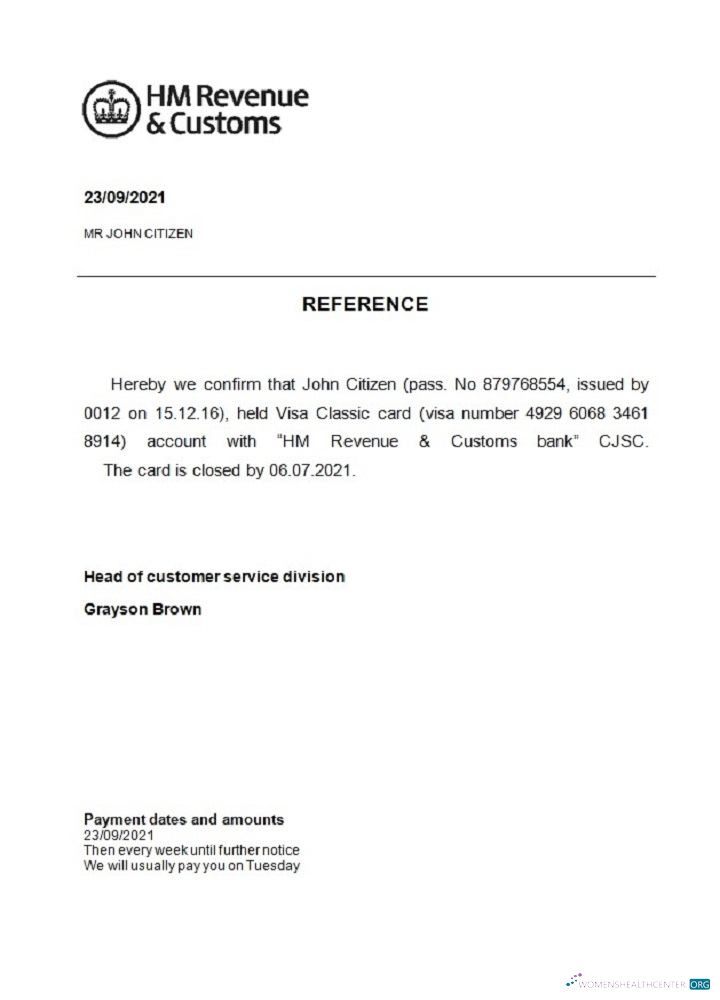 Download United Kingdom HM Revenue & Customs closure reference Photoshop template